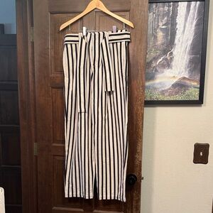 Ralph Lauren Black and White Striped Womens Pants